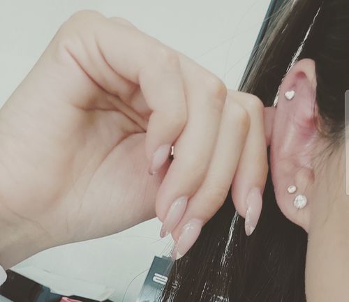 Customer photo review of Piercing 1era Perforación Corazón Titanio