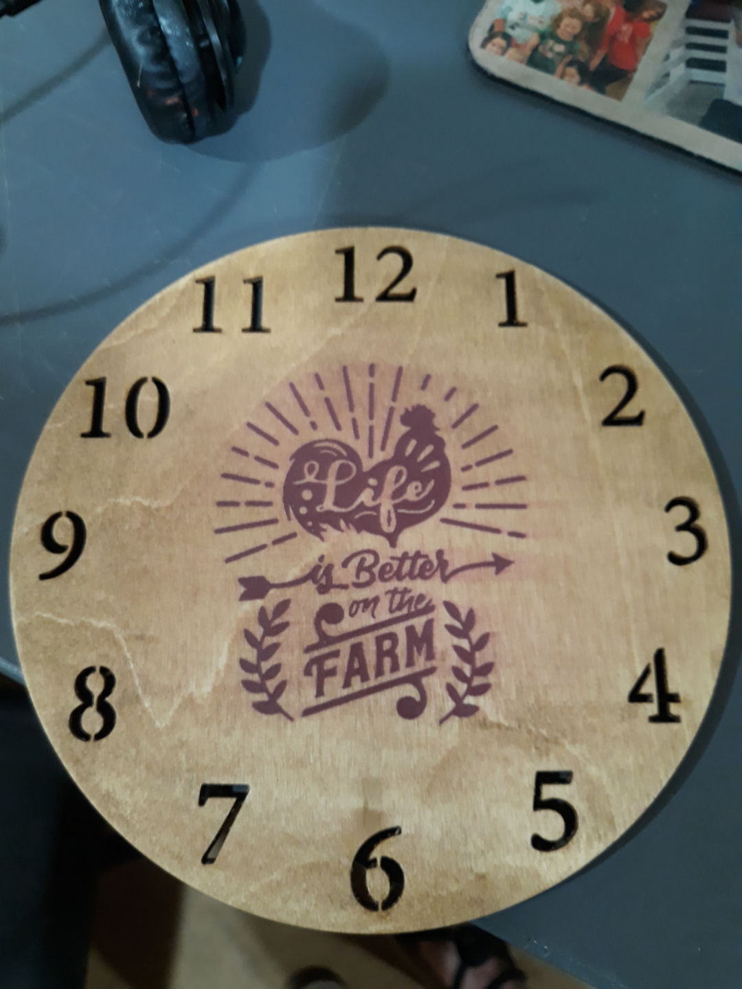 Customer photo review of Unfinished Wood Clock Silhouette - Craft- up to 24" DIY