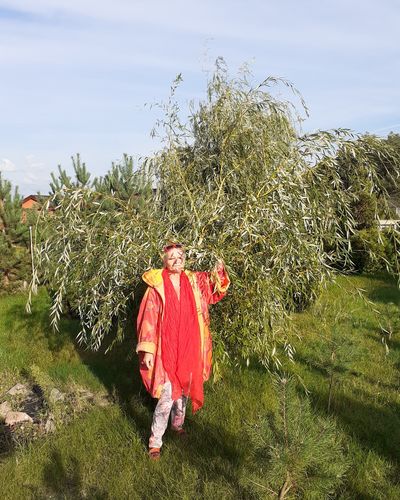 Customer photo review of Asymetryczna długa sukienka z okrągłym dekoltem
