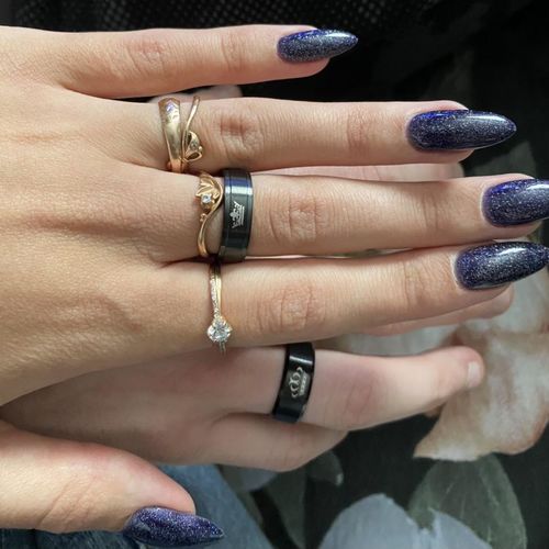 Customer photo review of 'Demure Rose' Rings