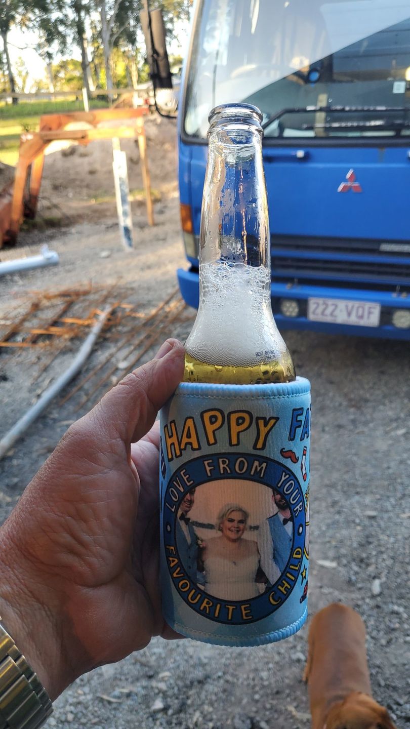 Customer photo review of Favourite Child Father's Day (3 Siblings) 🏆 - Personalised Stubby Holder