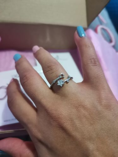 Customer photo review of Anillo Ajustable Destellos Plata 925
