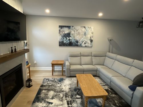 Customer photo review of 'Abstract Blue Storm' Framed Canvas