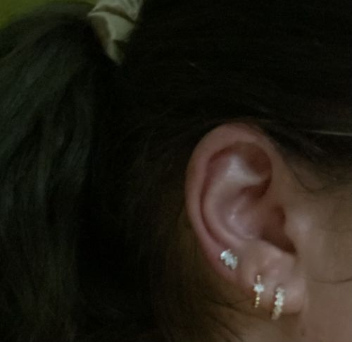 Customer photo review of Clear Ohrstecker