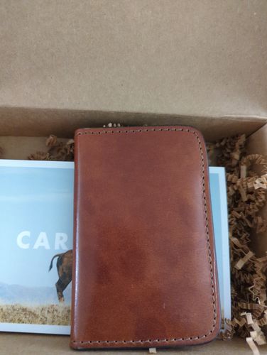 Customer photo review of Blemished | No.52 | 'Buck Brown' Vertical Leather Wallet
