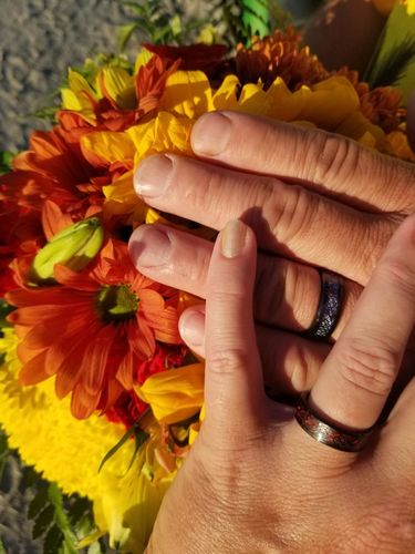 Customer photo review of 'Demure Rose' Rings