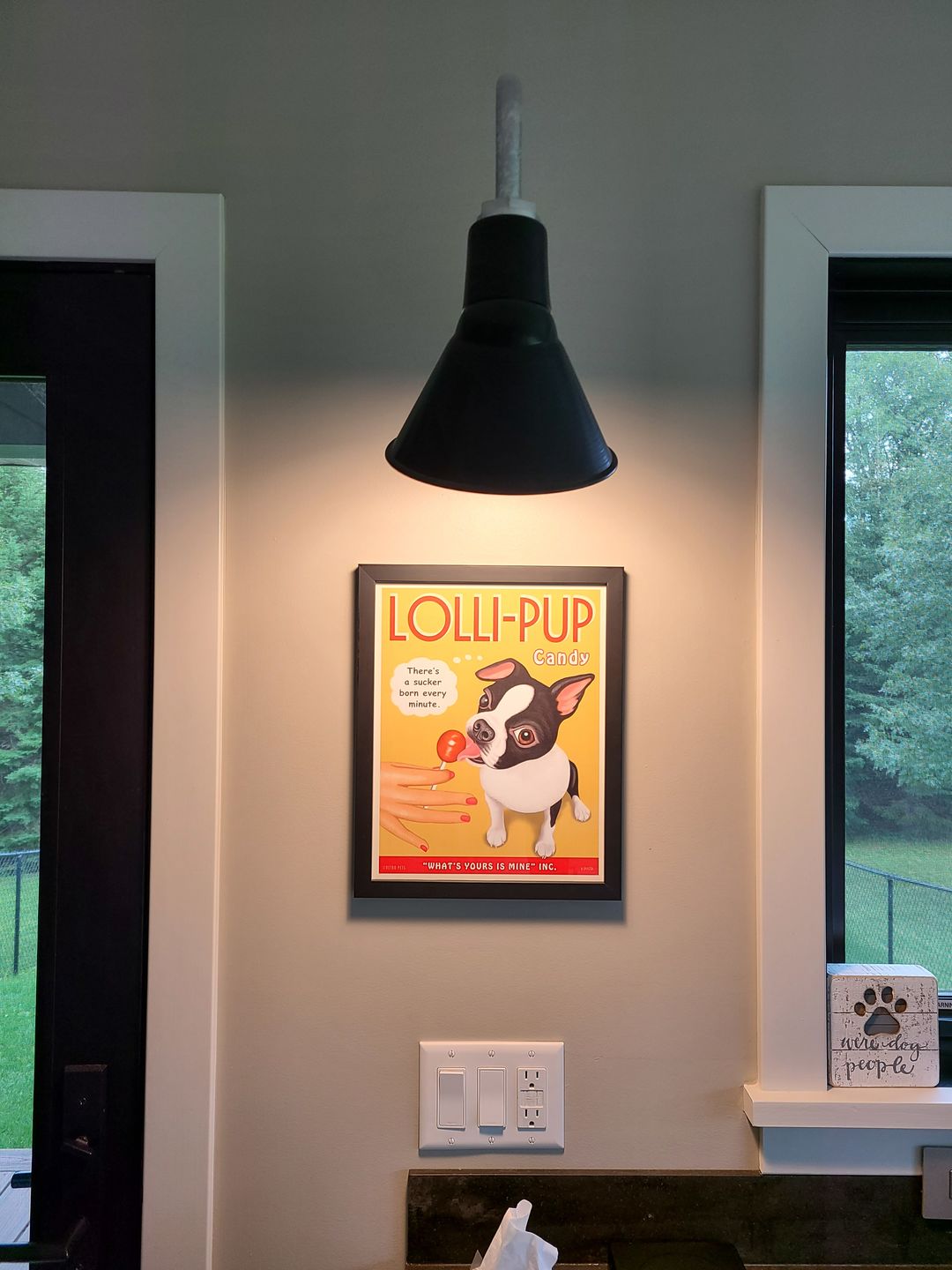 Customer photo review of Boston Terrier Art - B/W "Lolli-PUP" Art Print by Krista Brooks