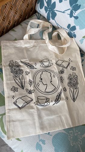 Customer photo review of Dearest Reader Collage Tote Bag