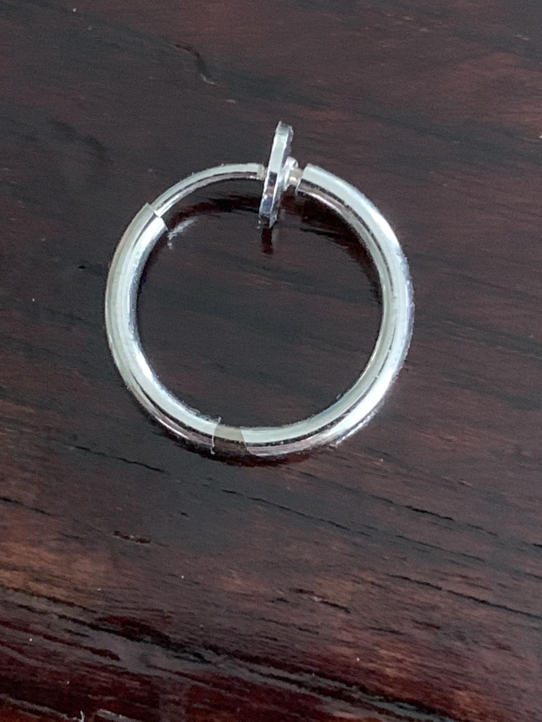 Customer photo review of Tiny Hoop Clip On Earrings in Silver