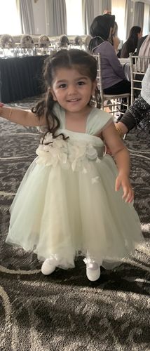 Customer photo review of Green Flowers Fluffy Princess Dress