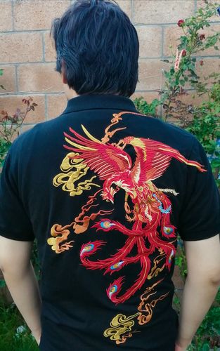 Customer photo review of Fire Phoenix Embroidery Polo Shirt