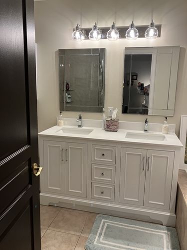 Customer photo review of CCS701 - 60" White, Double Sink, Floor Standing Modern Bathroom Vanity, White Quartz Countertop, Chrome Hardware