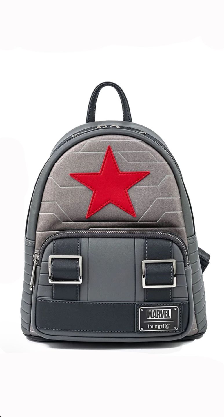 Customer photo review of Loungefly Marvel Winter Soldier Cosplay Mini Backpack