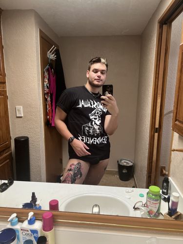Customer photo review of Homosexual Tendencies T-shirt • Black