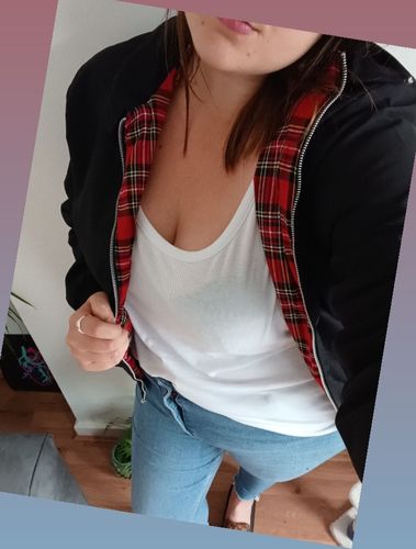 Customer photo review of Womens Classic Harrington Jacket - Black