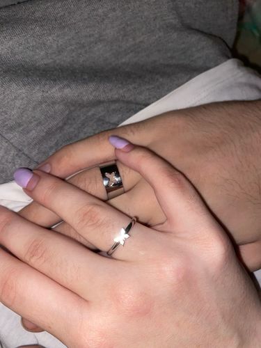 Customer photo review of Matching Promise Rings - 2 Pieces