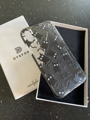 Customer photo review of Personalised Cat Initials Clear Apple iPhone Case