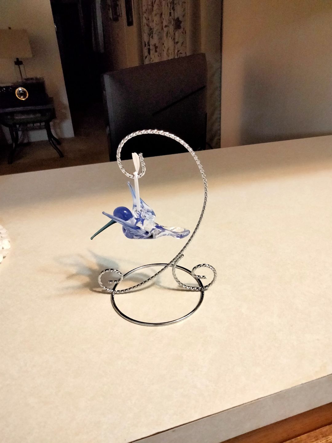 Customer photo review of Blue Glass Hummingbird with Infused Ash