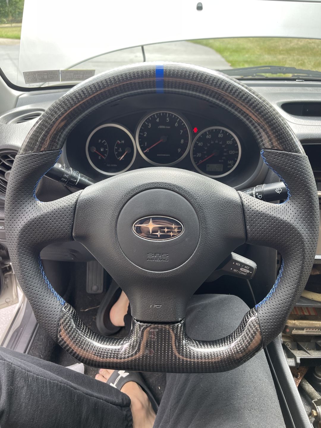 Customer photo review of 2005-07 Subaru WRX STI Carbon Fiber Steering Wheel