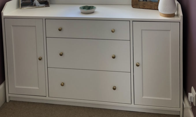 Customer photo review of Classic Brushed Satin Brass Cupboard Handles