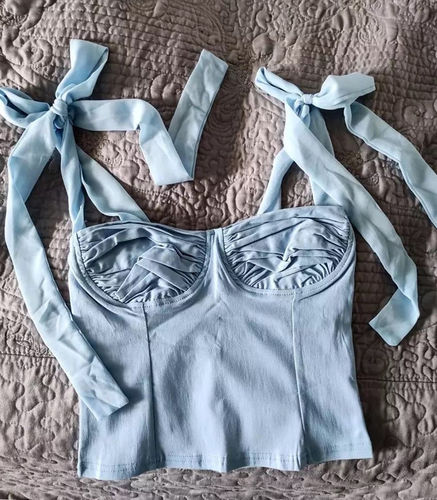 Customer photo review of Morning In Paris Bow Tie Top