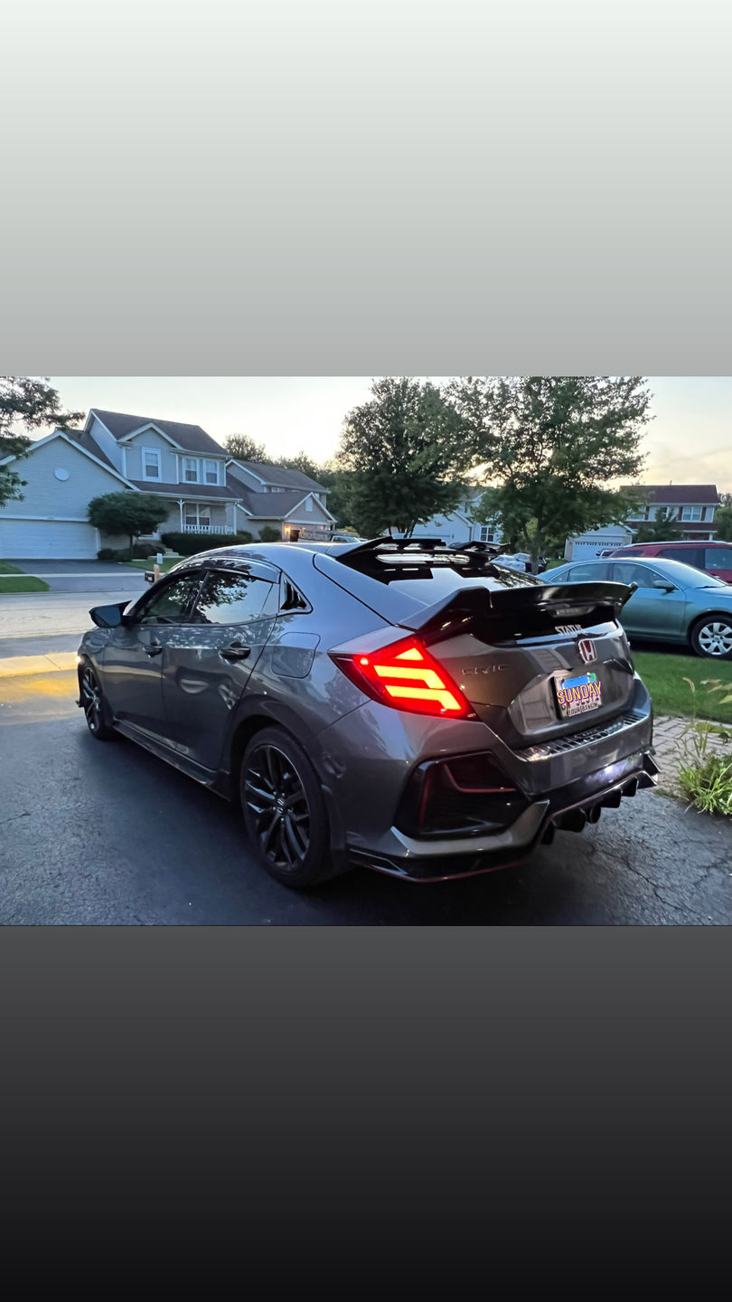 Customer photo review of Rear Spoiler Wing - Glossy Black for 2017-2020 Honda Civic Hatchback | In Stock on Aug 15