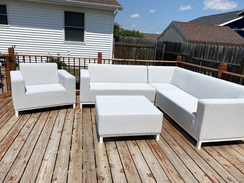 Customer photo review of Milan 5 Piece Outdoor Furniture Sofa Set in Light Gray