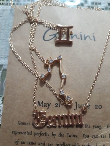 Customer photo review of Zodiac Sign Necklace Set - 3 Pieces