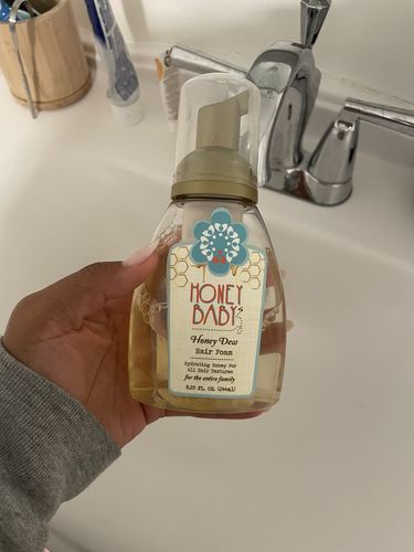 Customer photo review of Honey Baby Honey Dew Hair Foam- Styling Mousse 8.25 Oz.