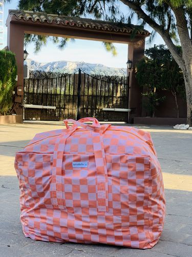 Customer photo review of Bolsa MyBigBag Cuadros Naranja