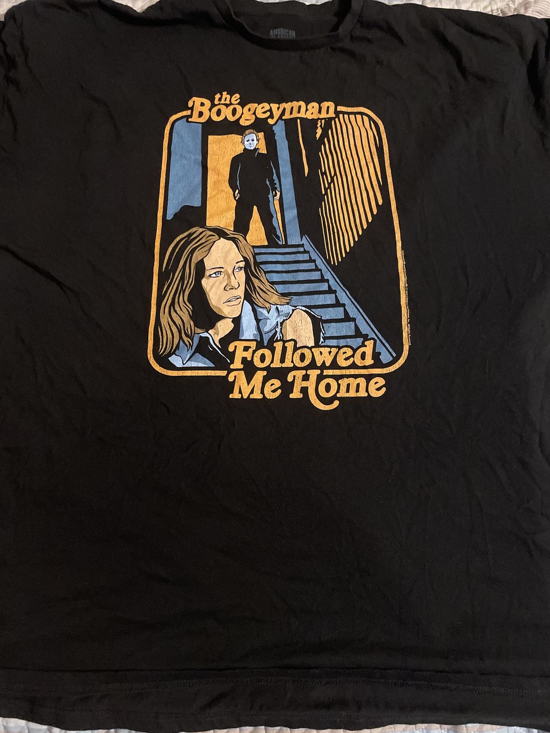 Customer photo review of Halloween - Boogeyman No Knife Boyfriend Tee