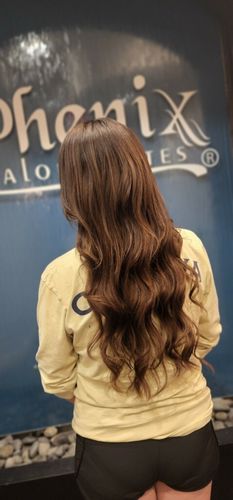 Customer photo review of Full Shine Sew In Hair Weft Bundles 100% Remy Human Hair Dark Brown (#4)