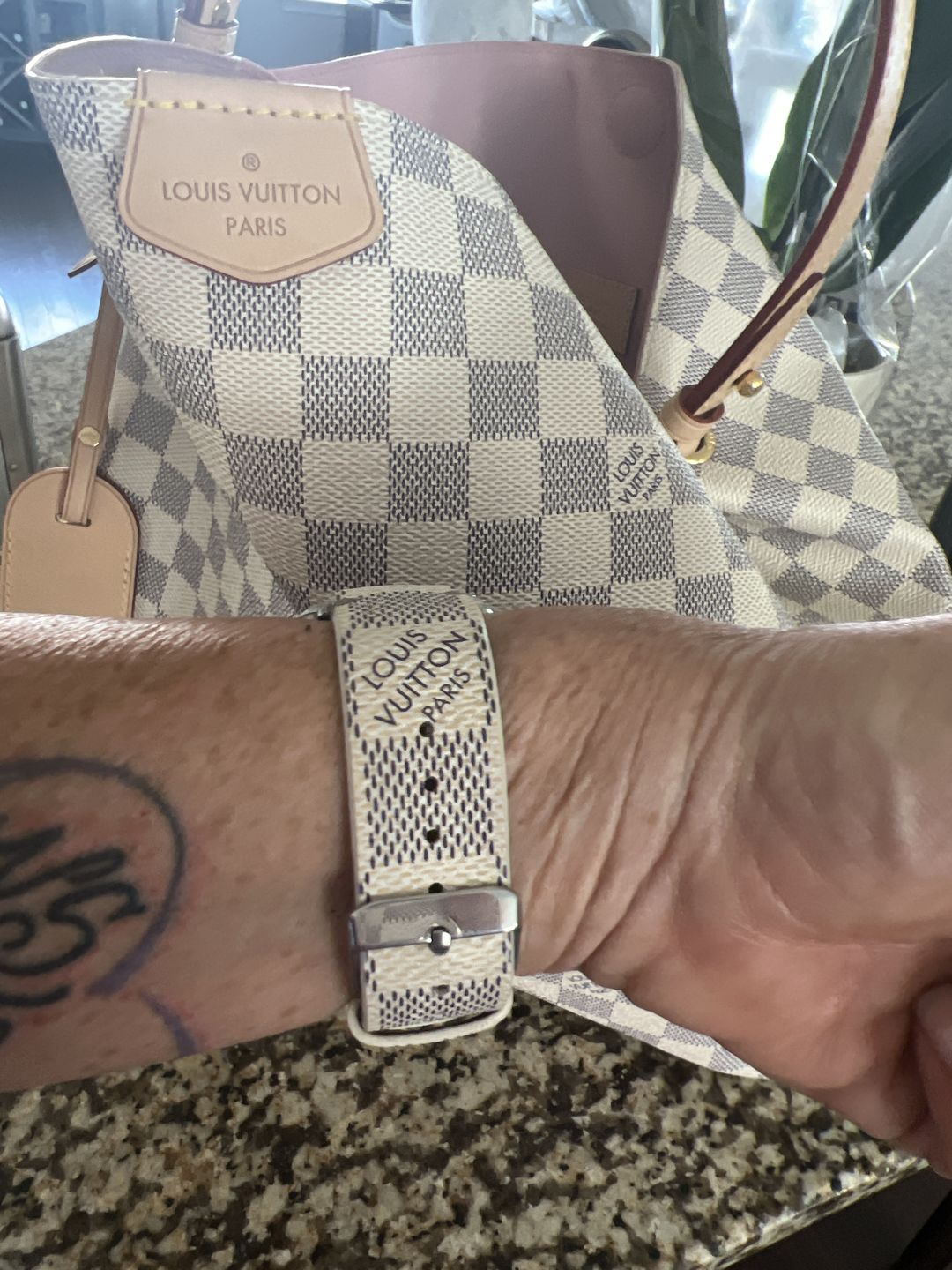 Customer photo review of Apple Watch Band Classic LV Monogram Damier Azur