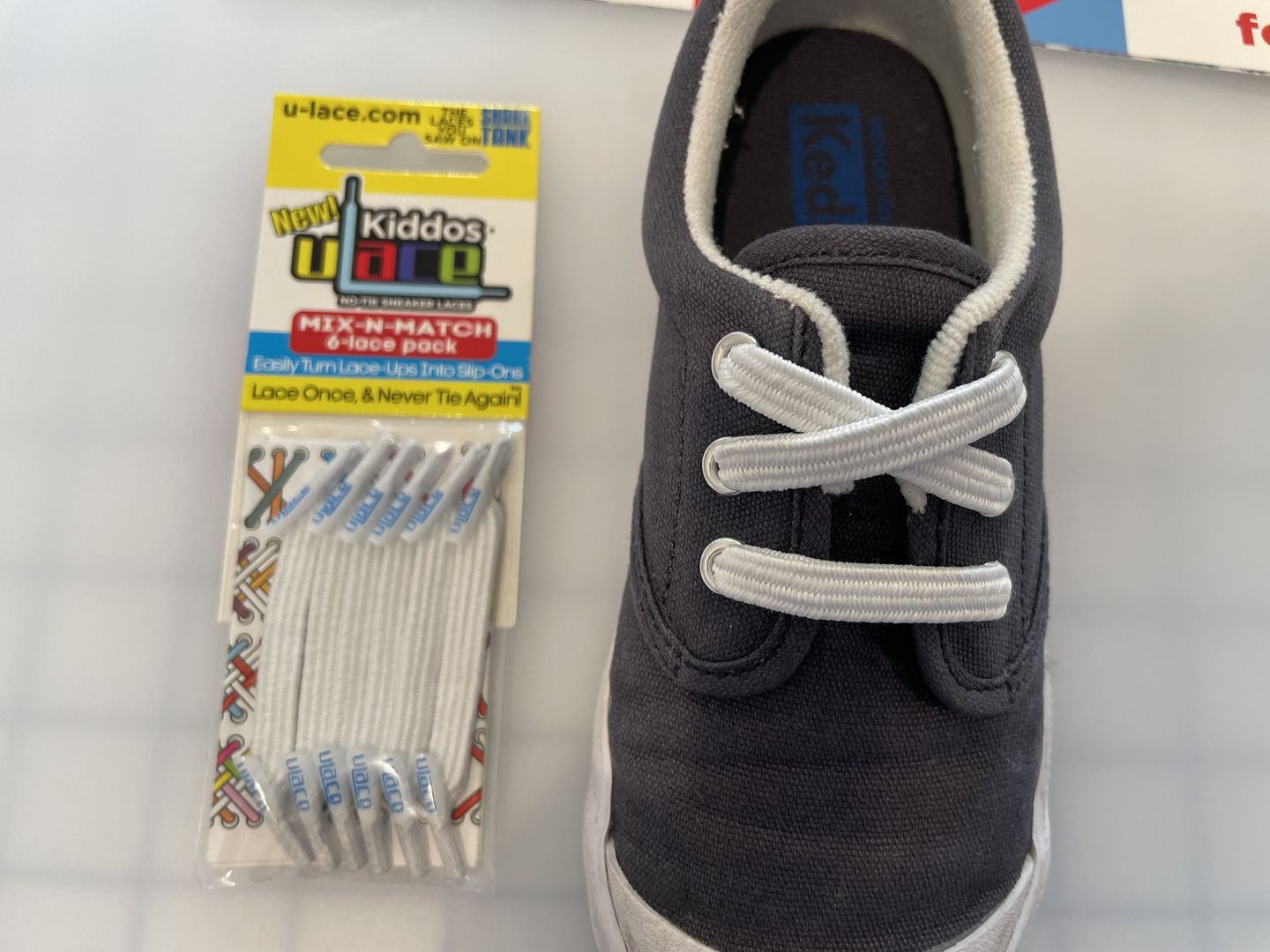 Customer photo review of U-Lace Kiddos - White