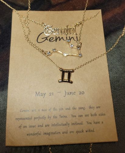 Customer photo review of Zodiac Sign Necklace Set - 3 Pieces