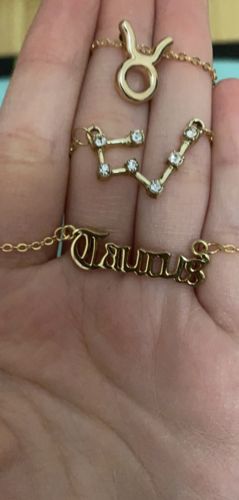 Customer photo review of Zodiac Sign Necklace Set - 3 Pieces