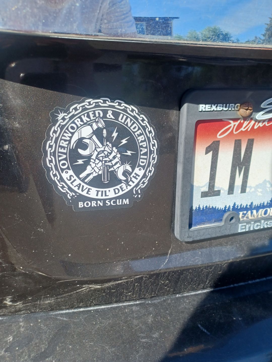 Customer photo review of OVERWORKED STICKER