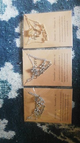 Customer photo review of Zodiac Sign Necklace Set - 3 Pieces