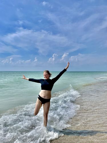 Customer photo review of Jupiter Long Sleeve Bikini Top