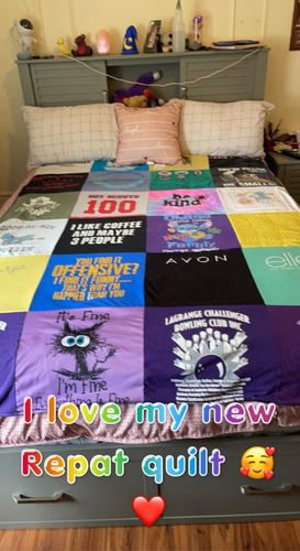 T-shirt quilt from lagrange challenger bowling club by Beth from NY