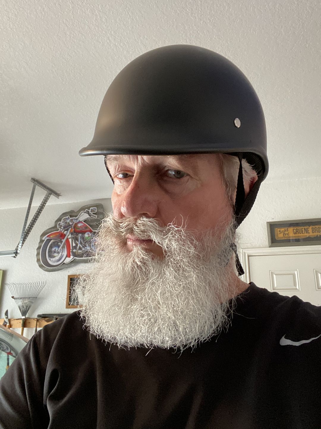Customer photo review of World's Smallest & Lightest DOT Open Face Polo Helmet- Matte Black