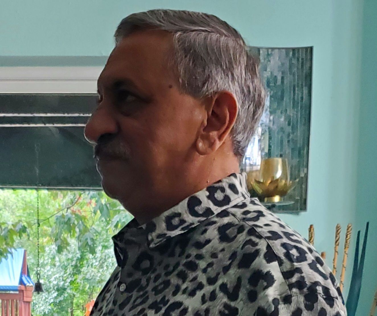 Customer photo review of Men's Cotton Casual White Leopard Animal Print Cheetah Rock Short Sleeve Shirt