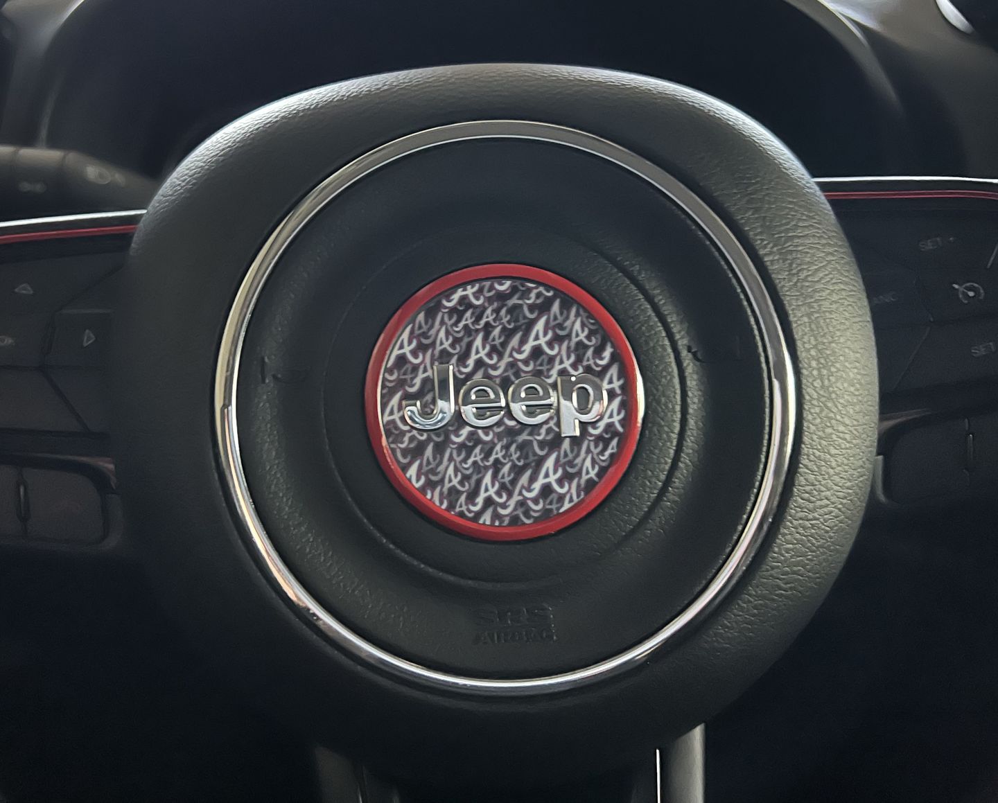 Customer photo review of Center Ring Steering Wheel Vinyl Overlay Cover for Jeep | Fits Jeep Models
