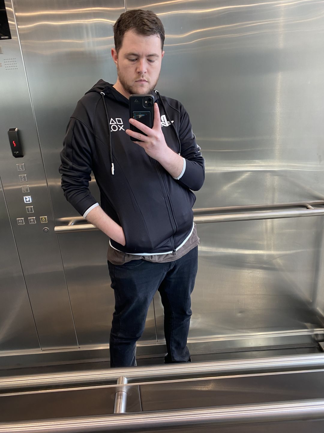 Customer photo review of Sony - PlayStation - Black & White Teq - Mens Hoodie