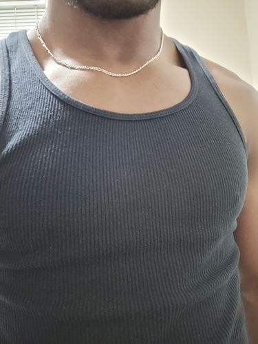 Customer photo review of 3mm .925 mini daytona link necklace