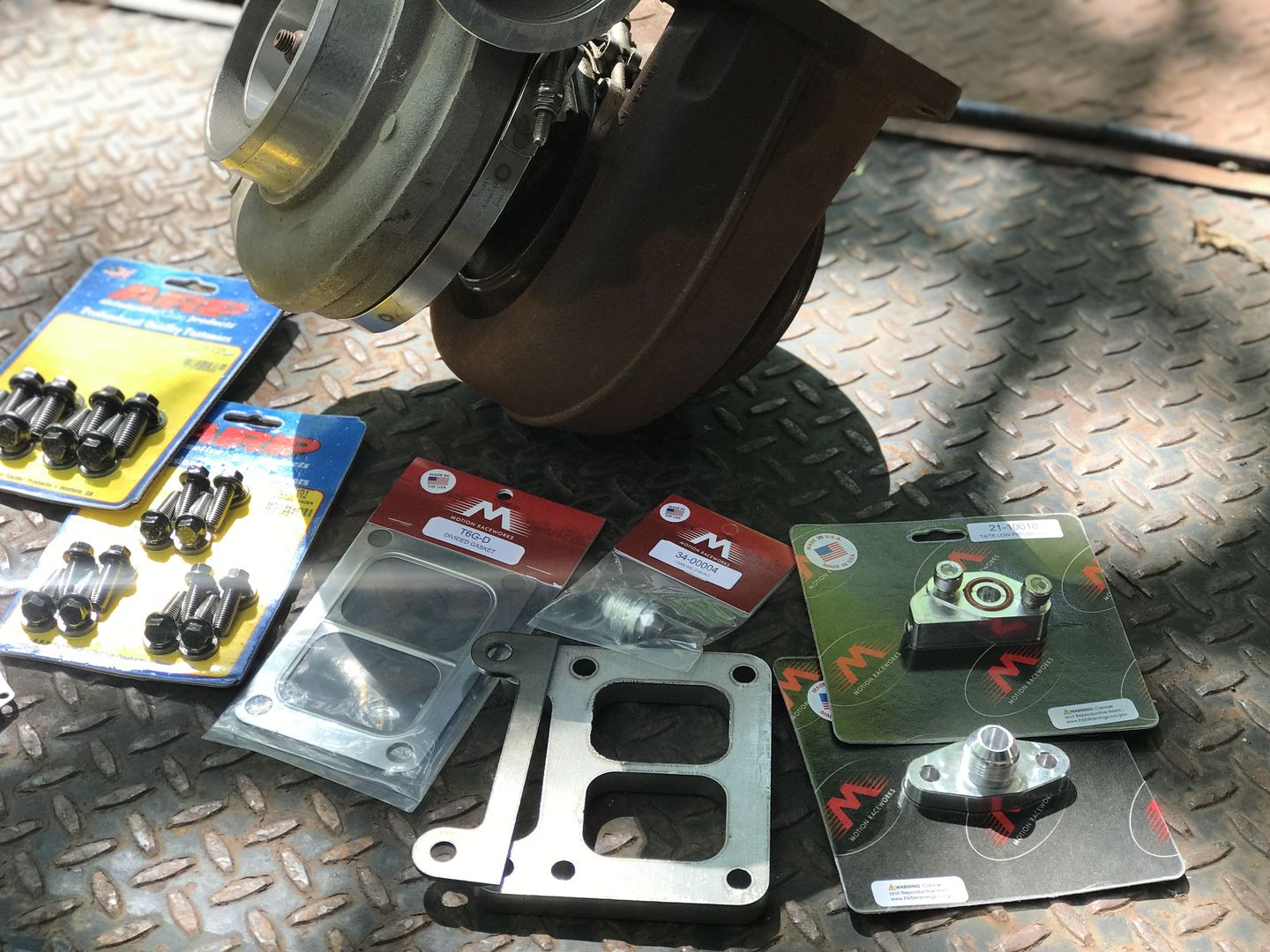 Customer photo review of Motion Billet T4 T6 Turbo Drain Oil Flange 10AN 21-10008
