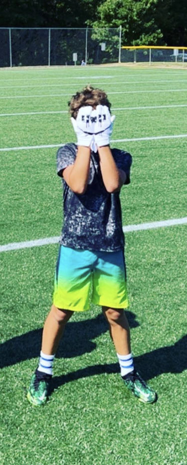 Customer photo review of Phenom Elite Sinister Football Gloves - VPS1