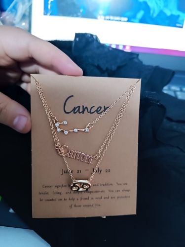 Customer photo review of Zodiac Sign Necklace Set - 3 Pieces