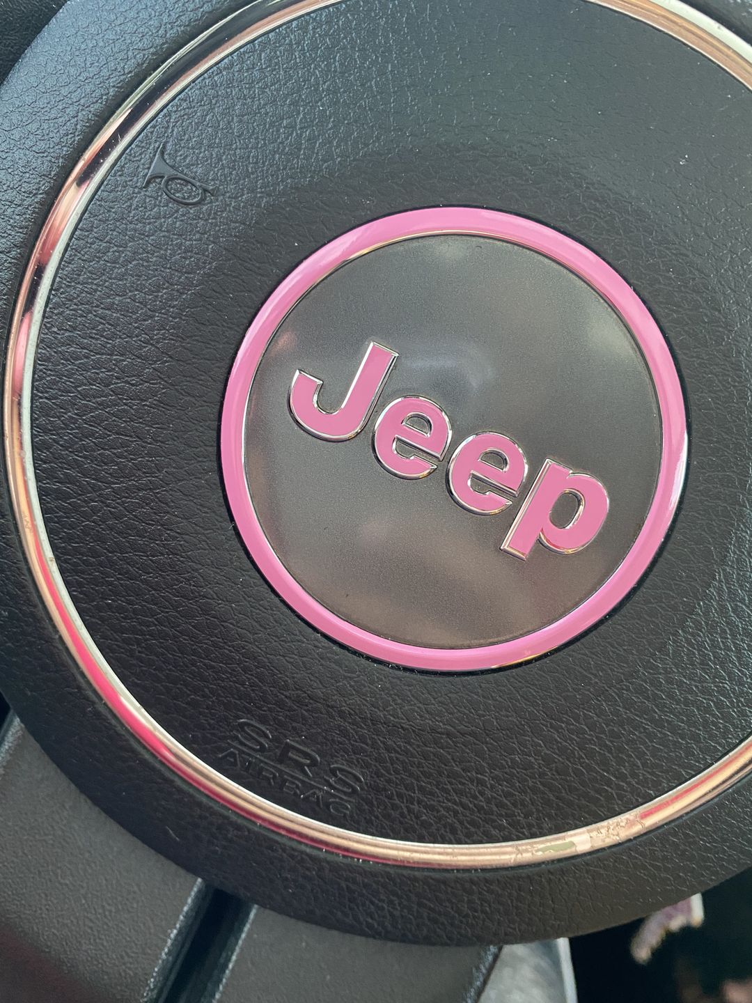 Customer photo review of Center Ring Steering Wheel Vinyl Overlay Cover for Jeep | Fits Jeep Models