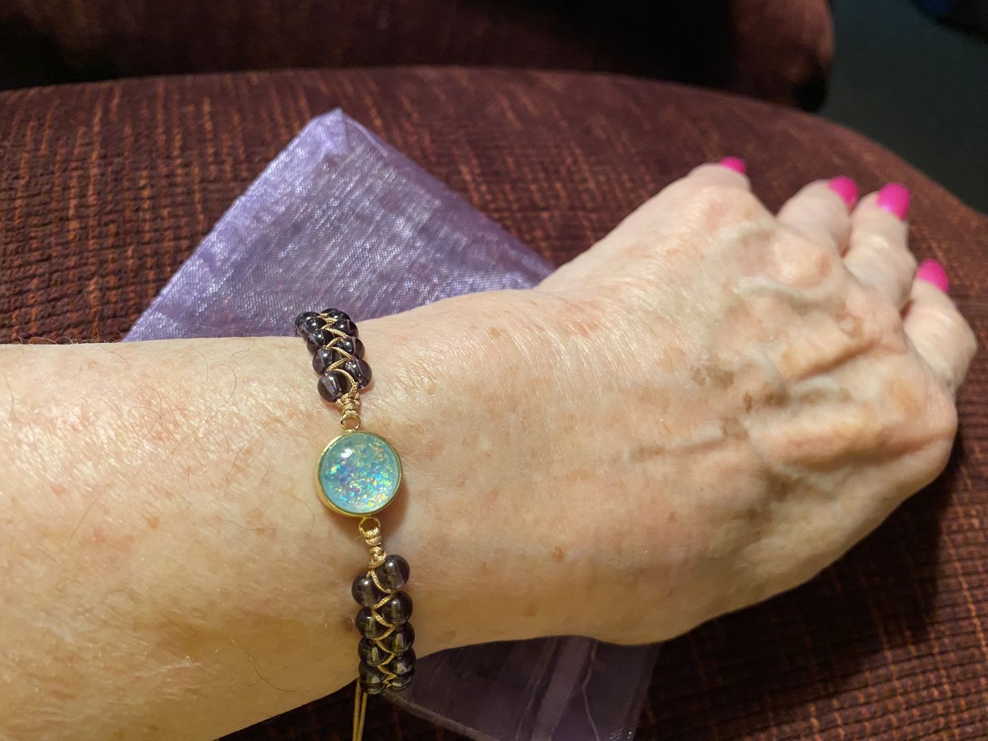 Customer photo review of Intense Amethyst Healing Bracelet